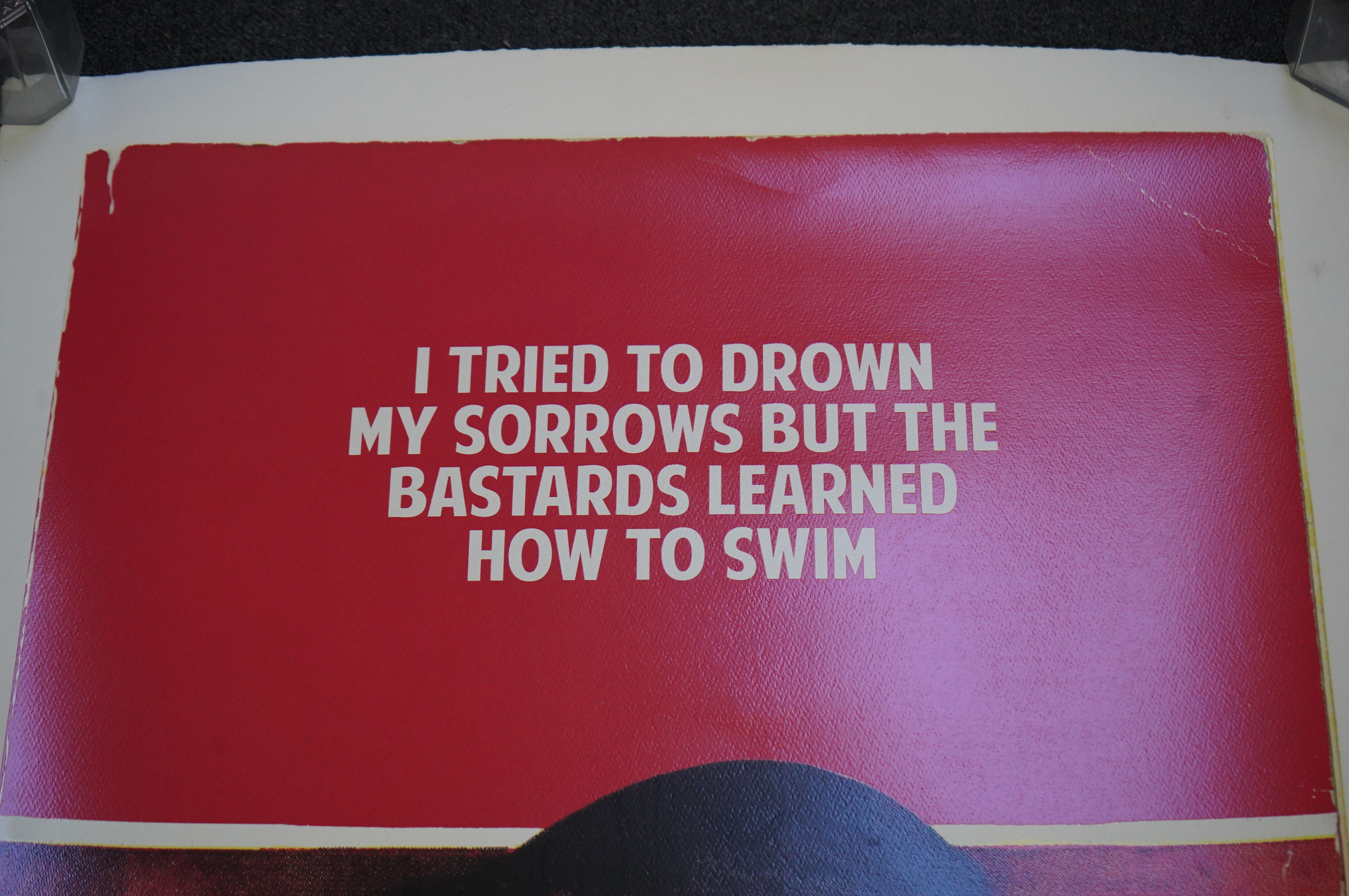 The Connor Brothers (British, b.1968), 'I tried to drown my sorrows but the bastards learned how to swim', hand-embellished giclee print with silkscreen varnish on wove paper, 120 x 75cm